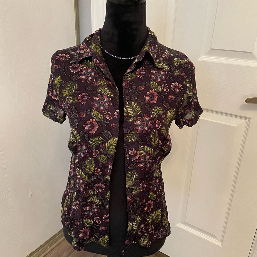 Sag Harbor Multicolor Floral Blouse